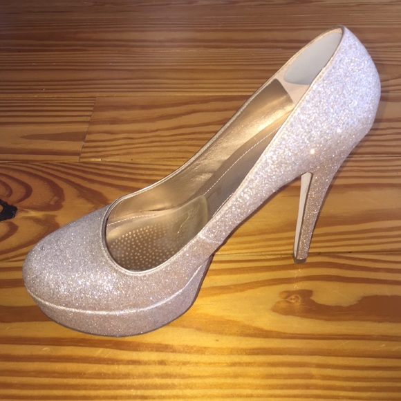 Aldo platform pumps - gold champagne glitter - Picture 3 of 3