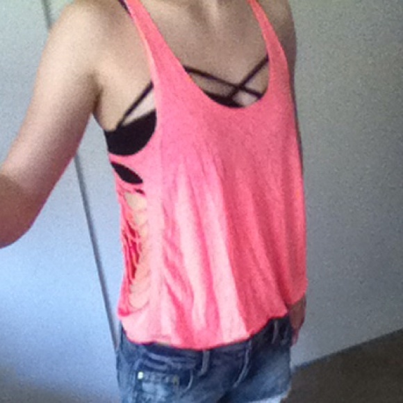 Bright pink tank top