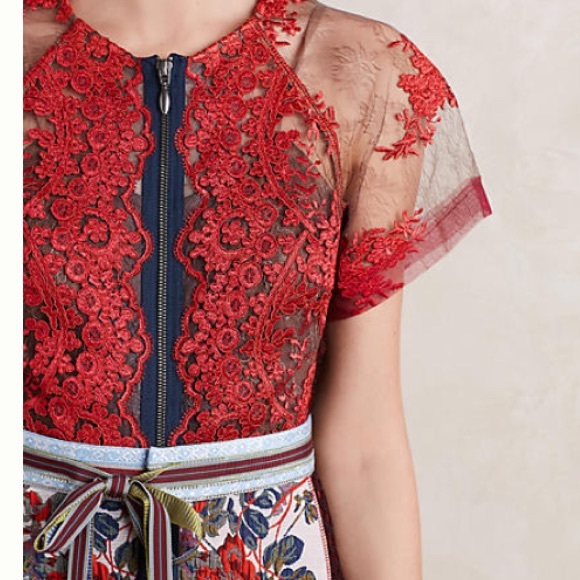 SOLD! Byron Lars Red Rose Dress - Picture 3 of 4