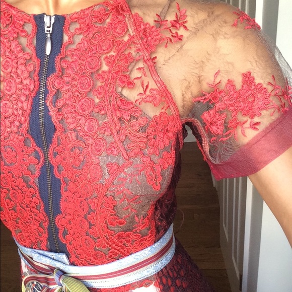 SOLD! Byron Lars Red Rose Dress - Picture 4 of 4