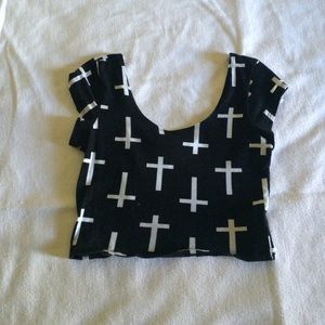 Cross crop top
