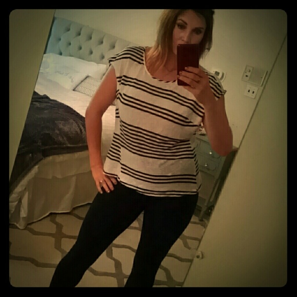 Cute stripe navy and white