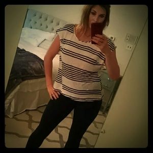 Cute stripe navy and white