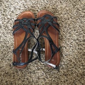 Black strappy sandals