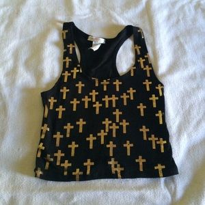 Golden cross crop top