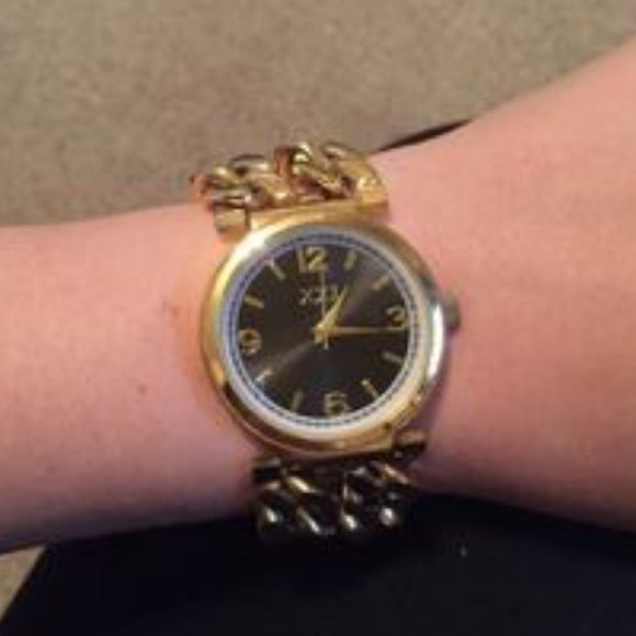 Gold watch, black face - Picture 3 of 3
