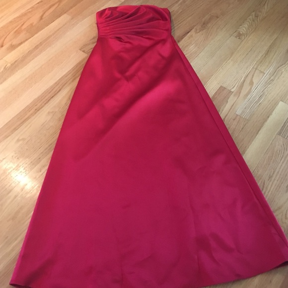 Allen Schwartz red dress with chiffon shawl