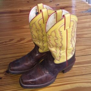 Justin leather western cowboy boots