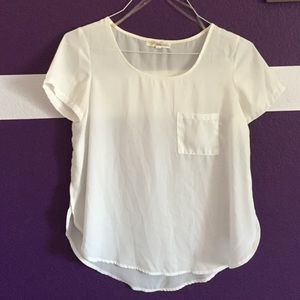 Simple white sheer top