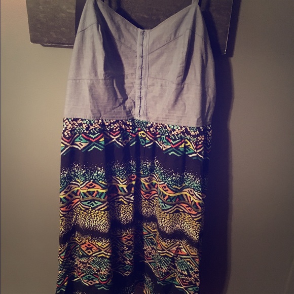Blue jean Aztec spaghetti strap dress
