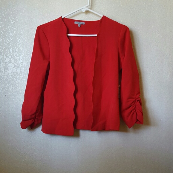 Red cardigan