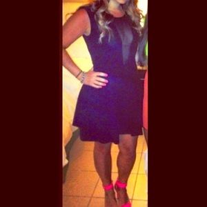 Bebe LBD, sheer mesh down center of the chest