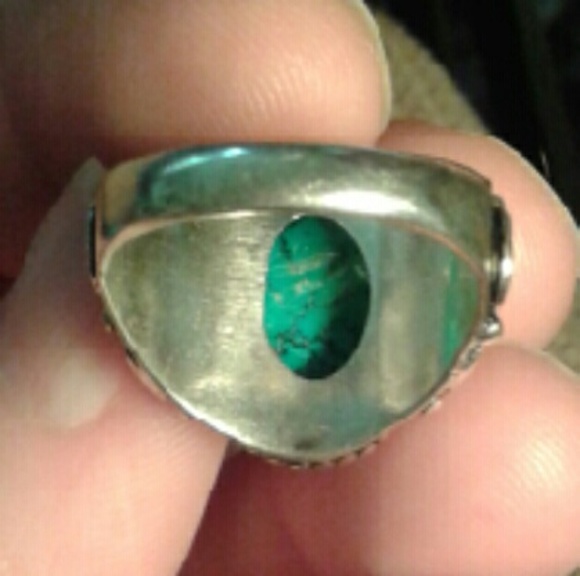 New Santa Rosa Turquoise 925S Overlay Rg, 6.5 - Picture 4 of 4
