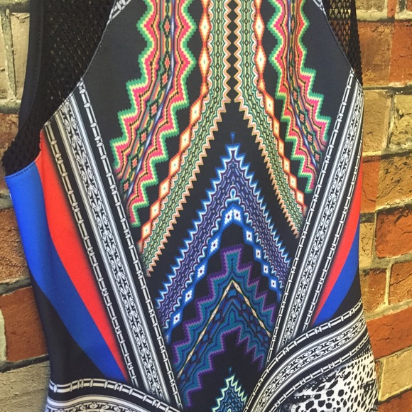 Multi printed mesh bodycon dress - Picture 3 of 4