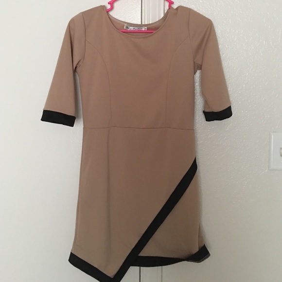 Tan skin tight classy dress