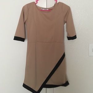 Tan skin tight classy dress