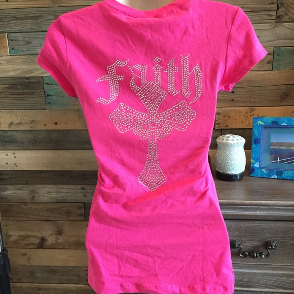 NWT!!! Rhinestone V Neck Shirt