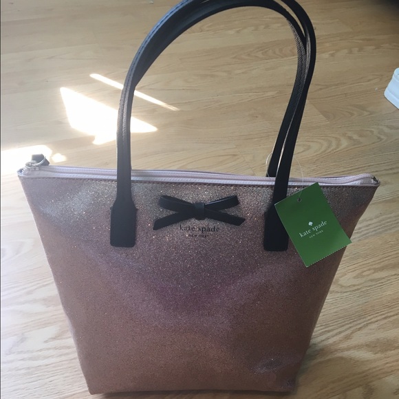 NWT Kate Spade pink glitter bag