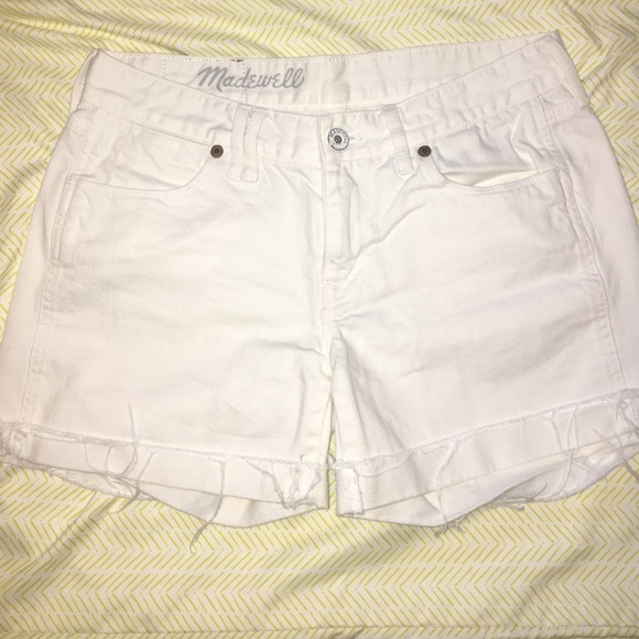 Madewell White Denim Shorts Size 26