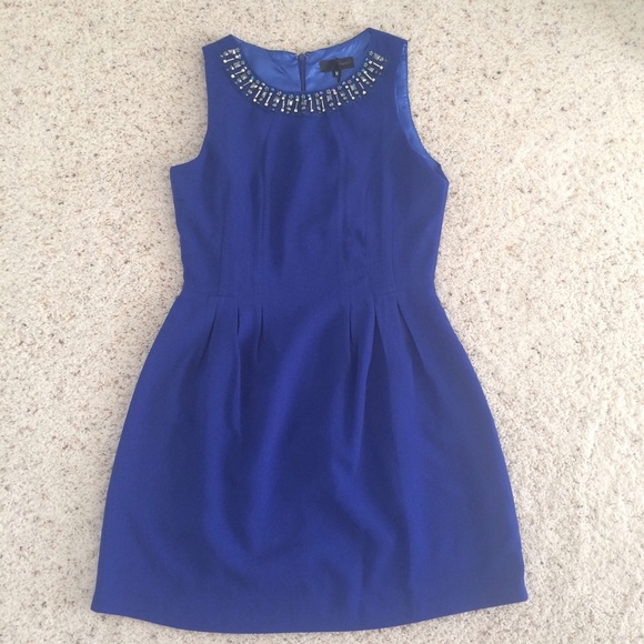 Dresses & Skirts - Jewel Collar Cobalt Blue A Line Dress