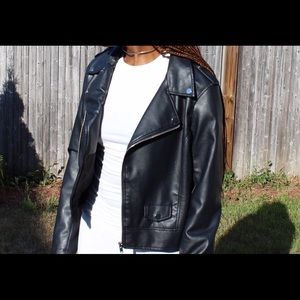 Stylish faux leather jacket