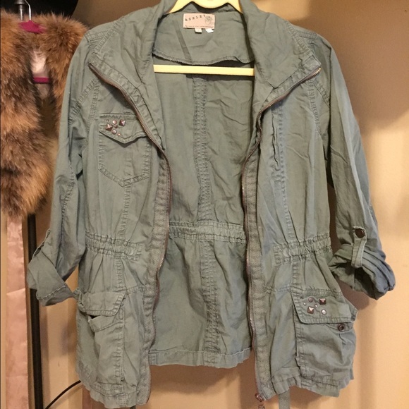 Army green studded jacket