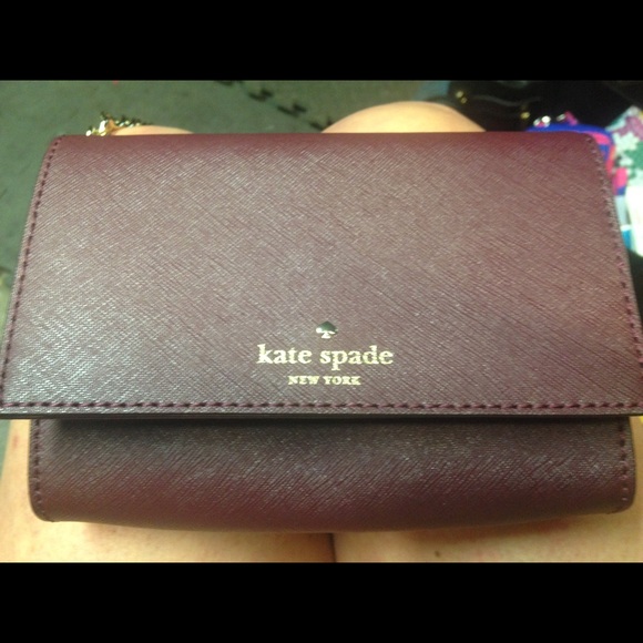 Burgundy small Kate spade Crossbody wallet purse