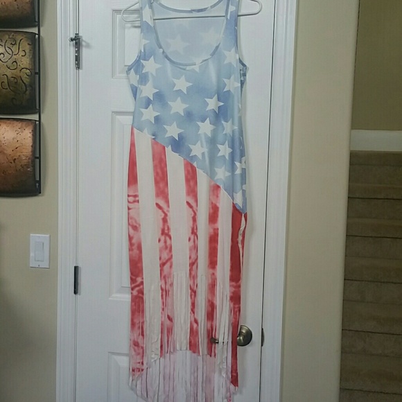 Flag print dress.