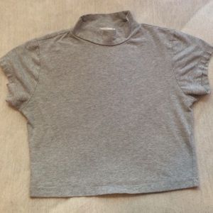 Gray turtle neck crop top