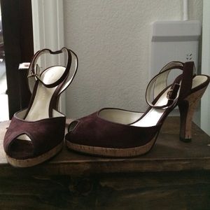 Antonio Melani heels. Soft brown suede, size 8.5