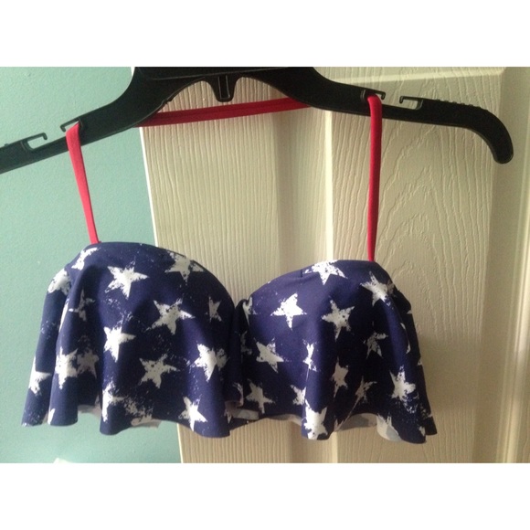 Red White Blue Bikini Top