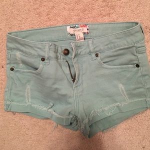 Light Teal denim shorts