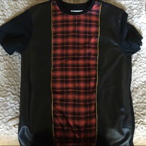 Men's leather longline tee.