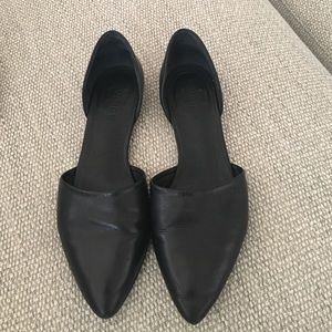 Vince d'orsay black leather flats sz 38
