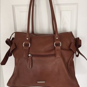 Tannish brown faux leather Elle purse