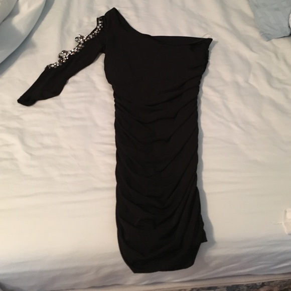 Charlotte Russe black 1 arm homecoming/prom dress