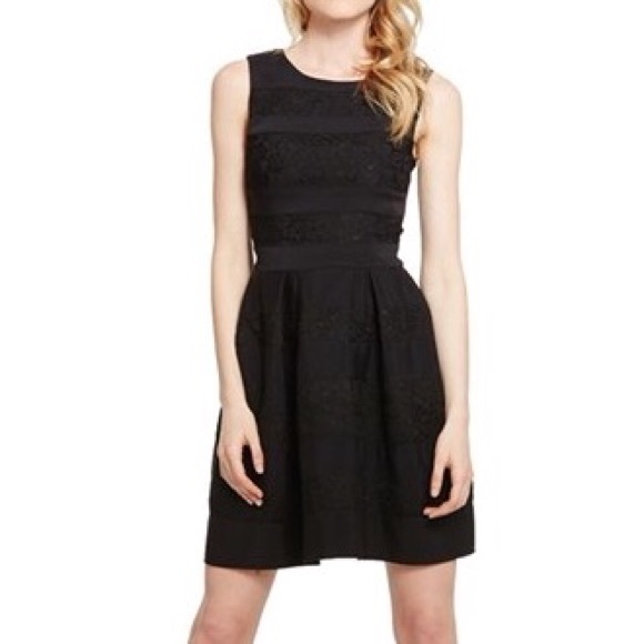 Donna Morgan Dresses & Skirts - DONNA MORGAN Fit & Flare Lace Stripe Tank Dress