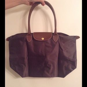 Medium Tote with leather accents.
