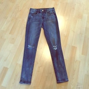 Blue denim jeans