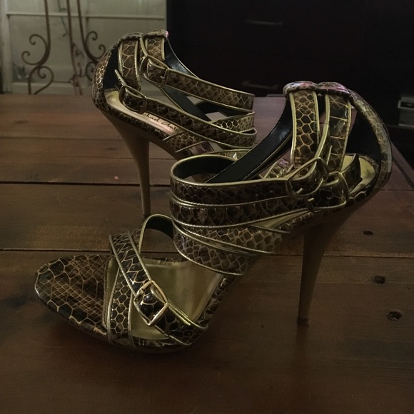 Michael Antonio Gold Snakeskin design sandal