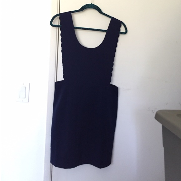 Dresses & Skirts - New navy scalloped overall dress