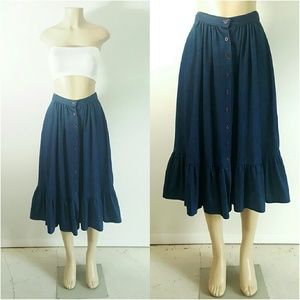 VINTAGE You Babes Denim Button Down Skirt