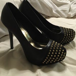 Size 11 by Brash.  Black w/ gold studs.  Worn 2x