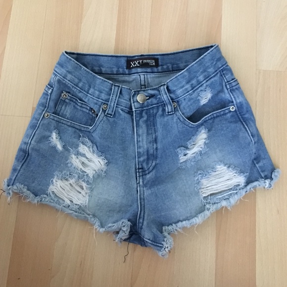 Forever 21 premium destroyed high waisted shorts