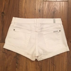 7 For All Mankind White Denim Cuffed Shorts 26