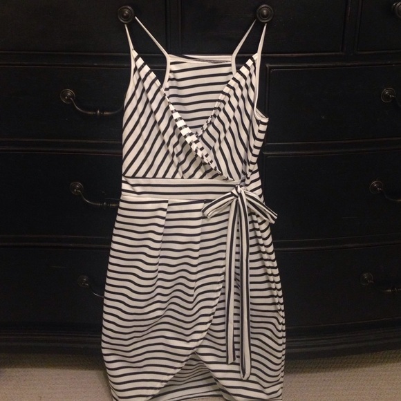 Black and White Striped Racerback Dress