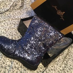 Joan Boyce glitter rain boots