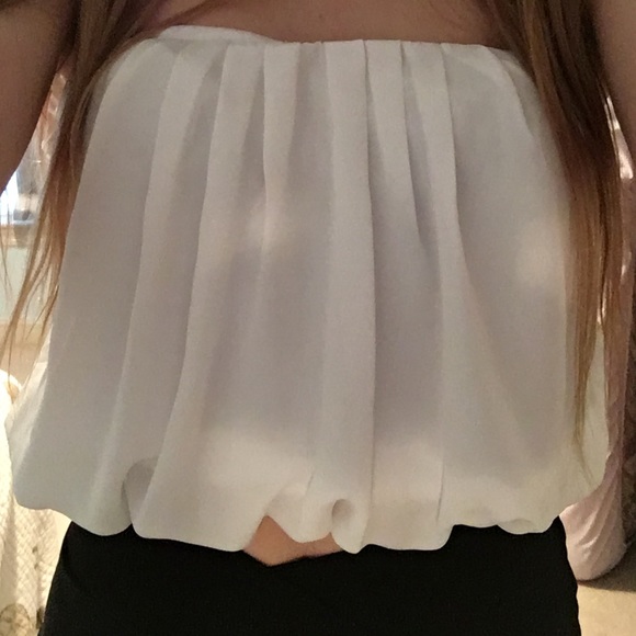 Charlotte Russe white strapless crop top