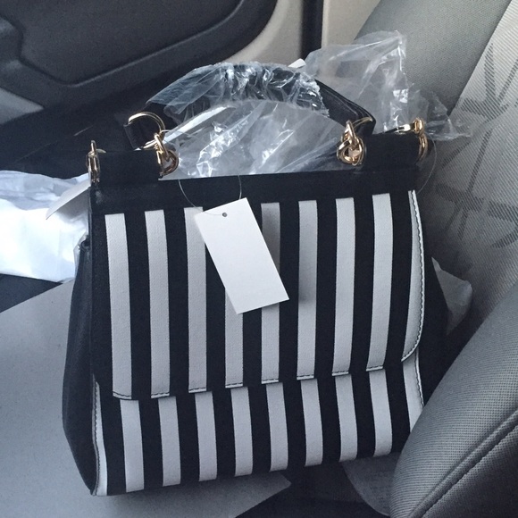 NWT B&W Stripe Handbag