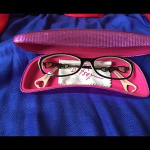 Black, pink and white Betsey Johsnon Eyeglasses